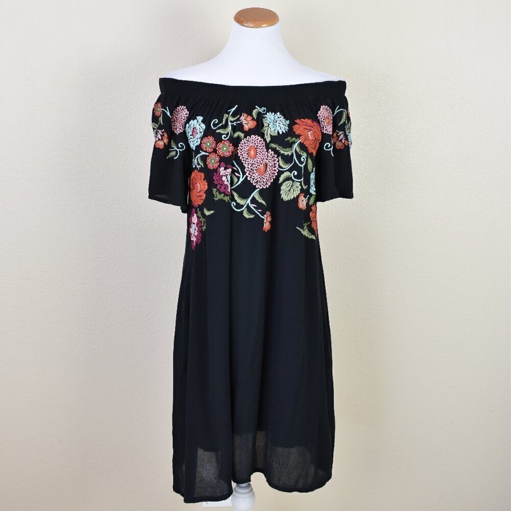 Sundance Blossom Embroidered Floral Off Shoulder Dress - XS